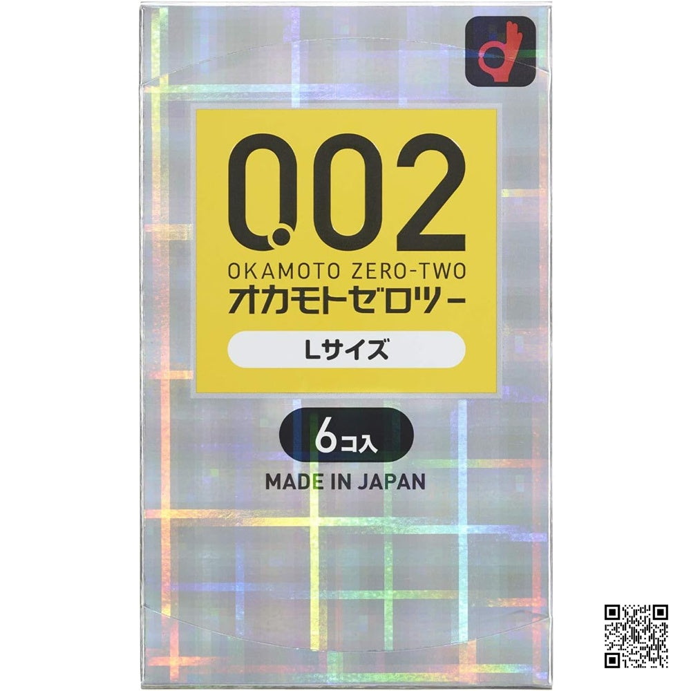 Okamoto【岡本 薄度均一 0.02EX 大碼 (日本版) 58mm 6 片裝 PU 安全套】オカモトゼロツー（0.02）Lサイズ6コ入