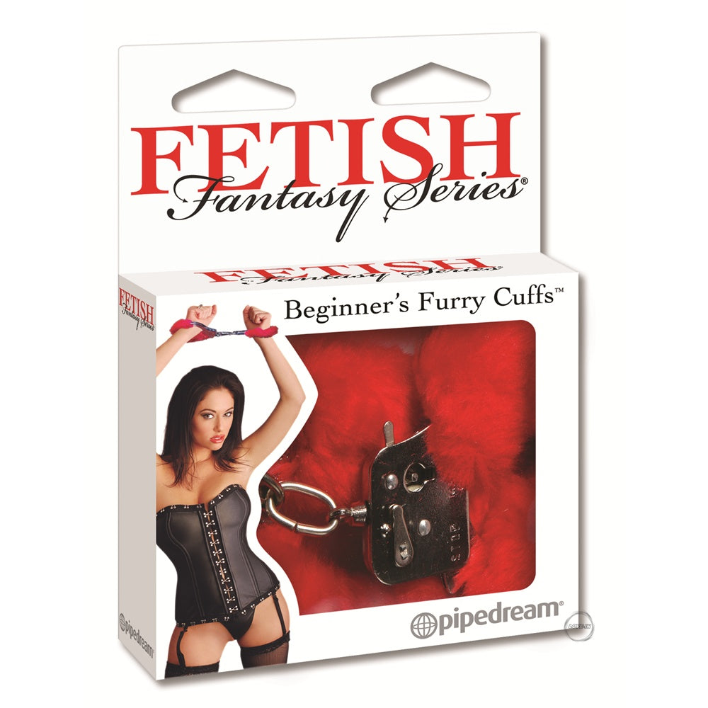 Pipedream【初學者毛毛套金屬手扣-紅色】Fetish Fantasy Series-Beginner's Furry Cuffs-Red