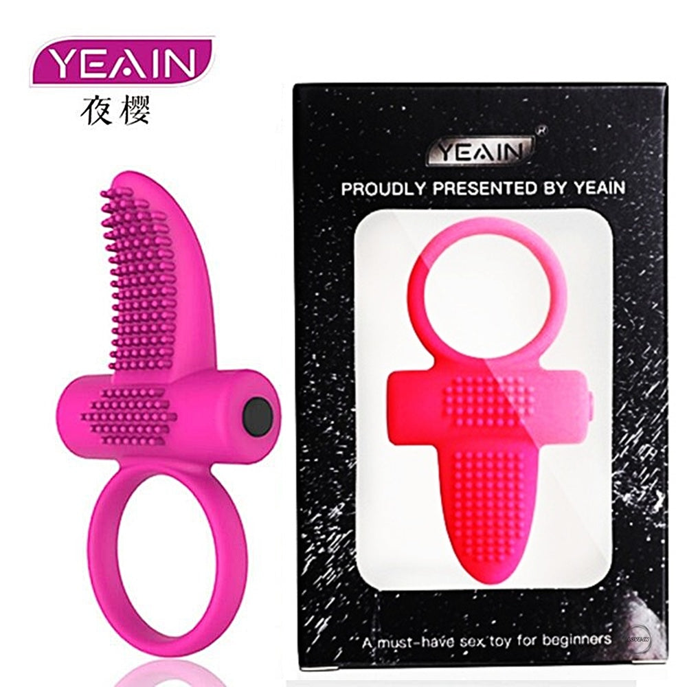 YEAIN【夜櫻-櫻之顫舌-男女共震鎖精環】Penis Ring With Vibration