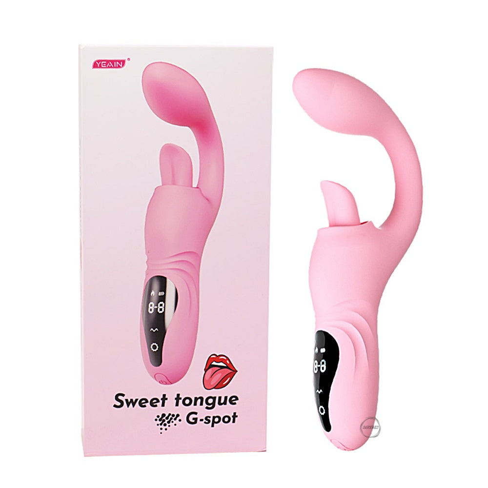 YEAIN【夜櫻-月半彎甜舌震動棒】Half Curved Sweet Tongue G-Spot Heating Vibrator