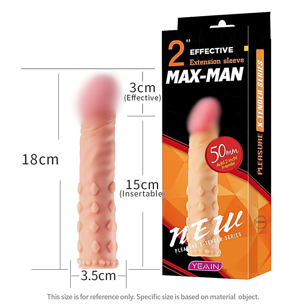 YEAIN【夜櫻-仿真陽具增粗加長30mm猛男套】Max-Man Effective Extension Sleeve For Men