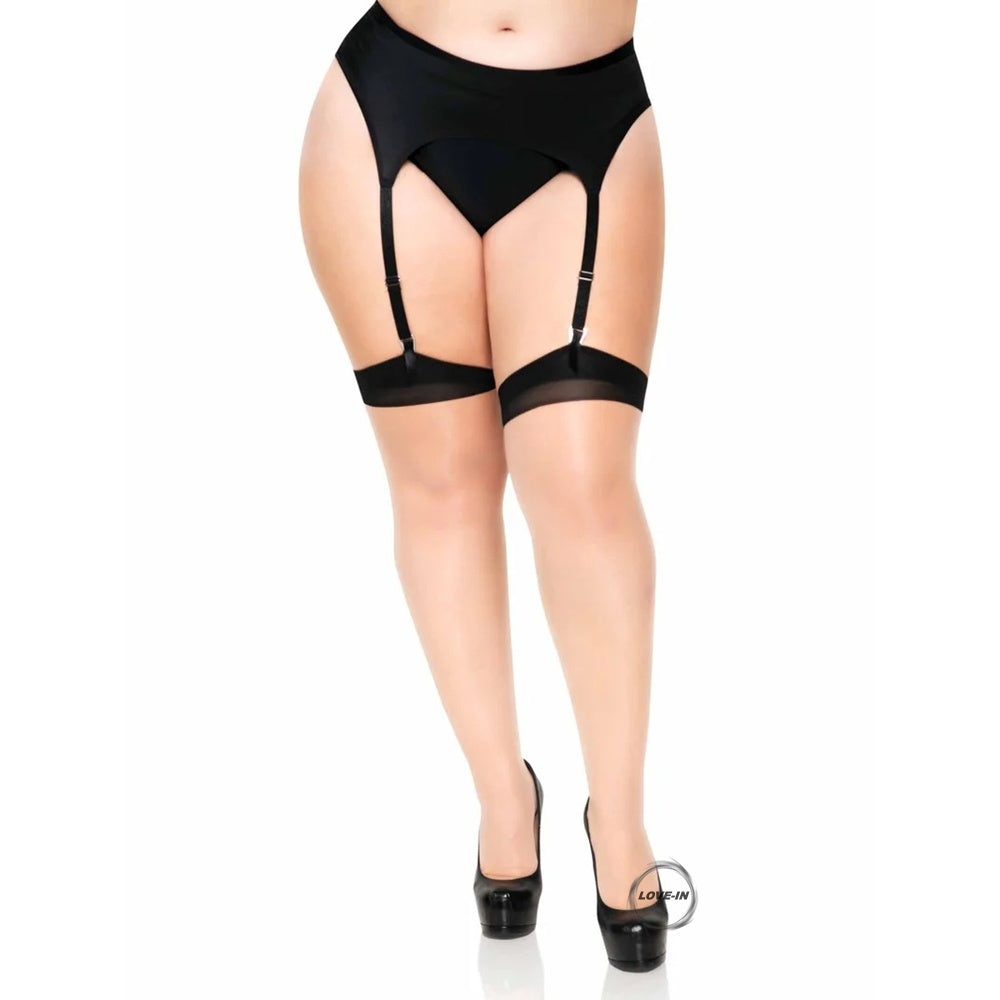 Leg Avenue【型格高對比雙色腿背修長直線誘人絲襪】Plus Grace Cuban Contrast Heel Stockings