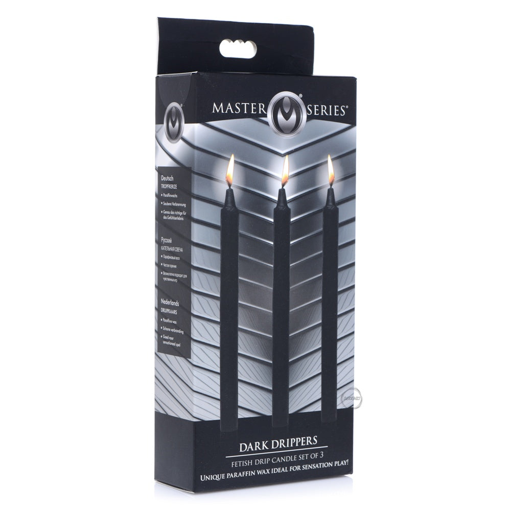 XR Brands【極黑SM｜重口味感官遊戲｜戀物癖低溫蠟】Dark Drippers Fetish Drip Candles Set of 3