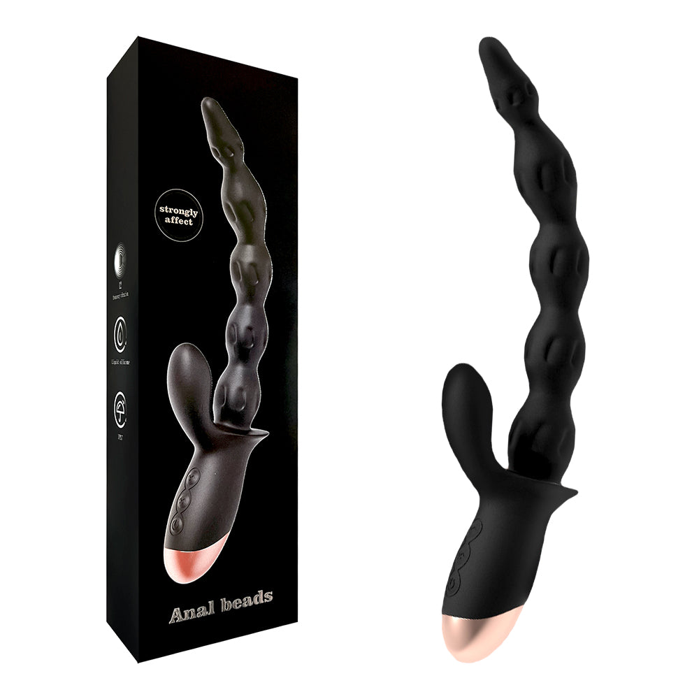 YEAIN【夜櫻-黑草莓3馬達10頻震肛塞後庭棒】Black Strawberry Anal Beads