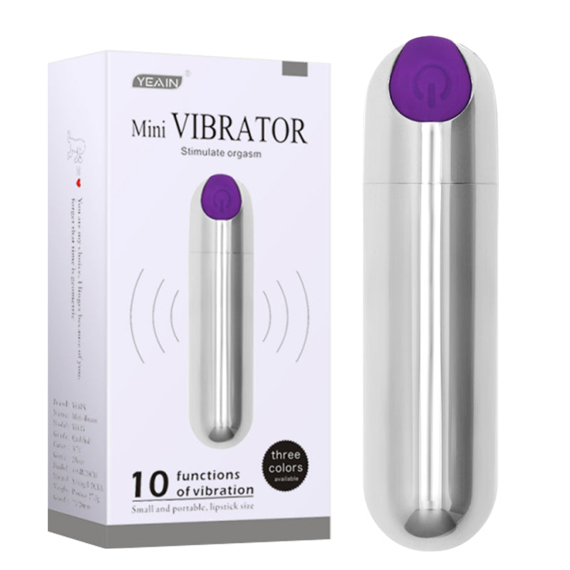 YEAIN【強力暴衝10頻震動-USB充電迷你子彈】10 Speeds Vibrating USB Rechargeable Mini Bullet