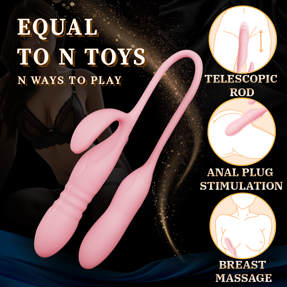 YEAIN【夜櫻-情趣雙頭推力震動棒-配遙控】AMOROUS ROD – Thrusting Duoble Headed Vibrator