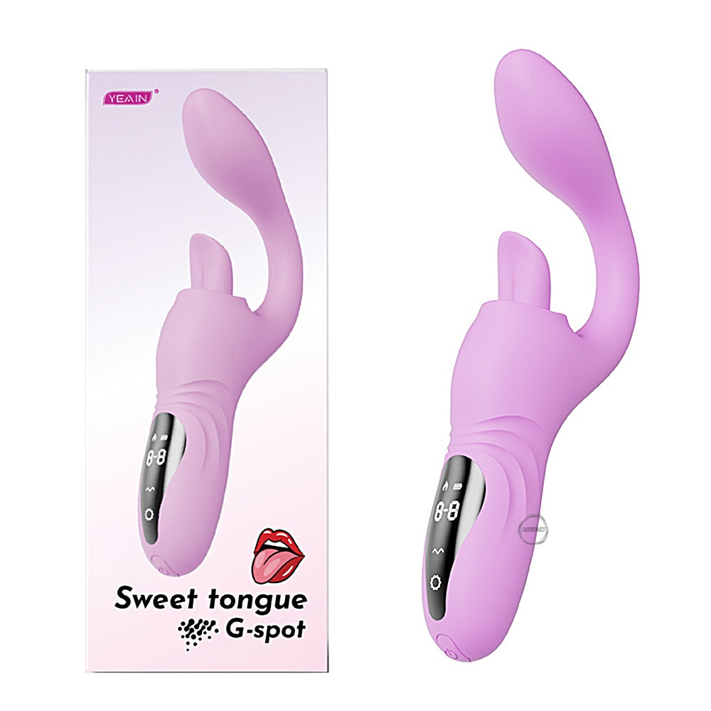 YEAIN【夜櫻-月半彎甜舌震動棒】Half Curved Sweet Tongue G-Spot Heating Vibrator