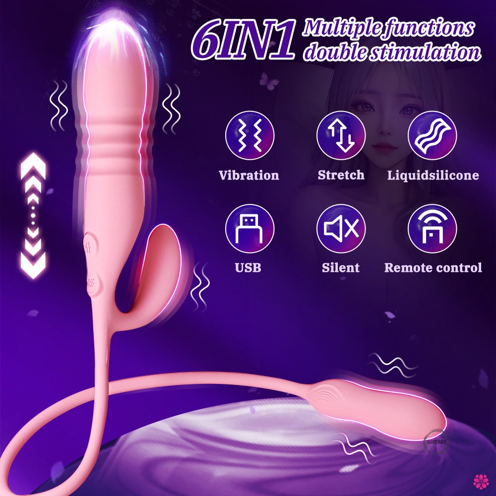 YEAIN【夜櫻-情趣雙頭推力震動棒-配遙控】AMOROUS ROD – Thrusting Duoble Headed Vibrator
