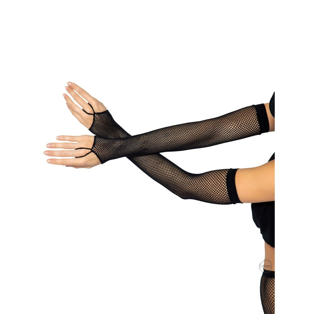 Leg Avenue【角色扮演-魚網長臂手套】Fishnet Arm Warmer Gloves With Finger Loop