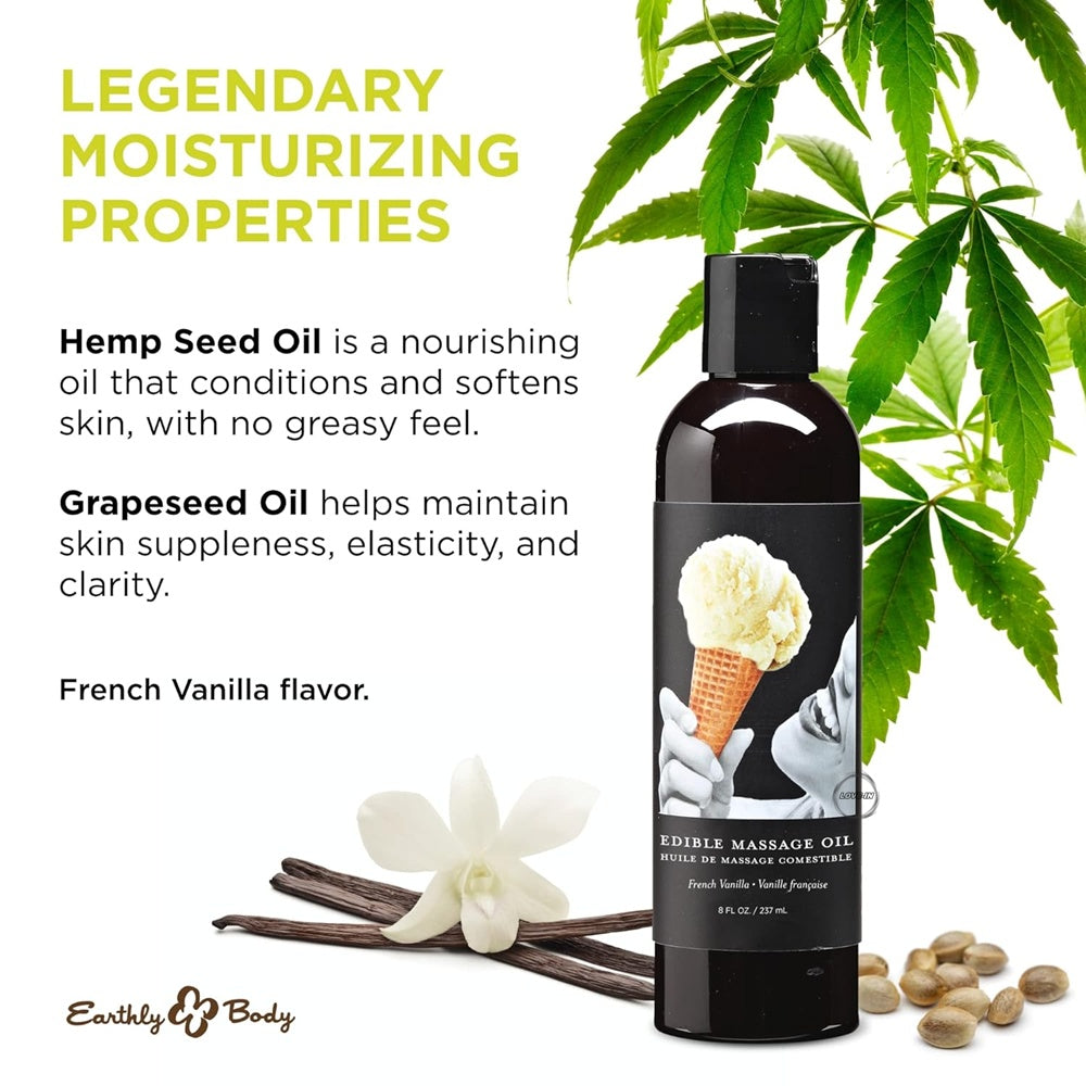 Earthly Body【可吃雲喱拿味大麻籽按摩油】Earthly Body Edible Massage Oil-Vanilla Flavor
