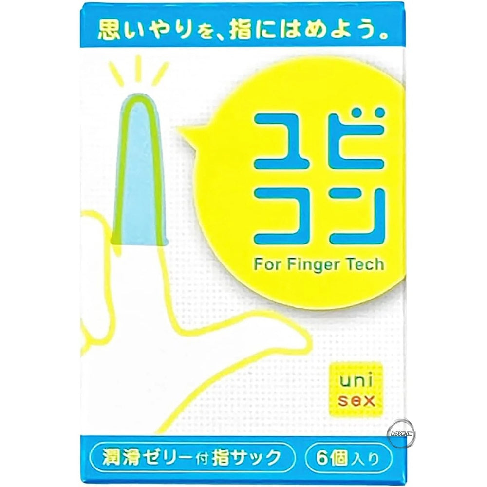 FUJI LATEX【指愛套 6個裝（附潤滑劑手指套）】ユビコン 6個入り(潤滑剤付指サック)