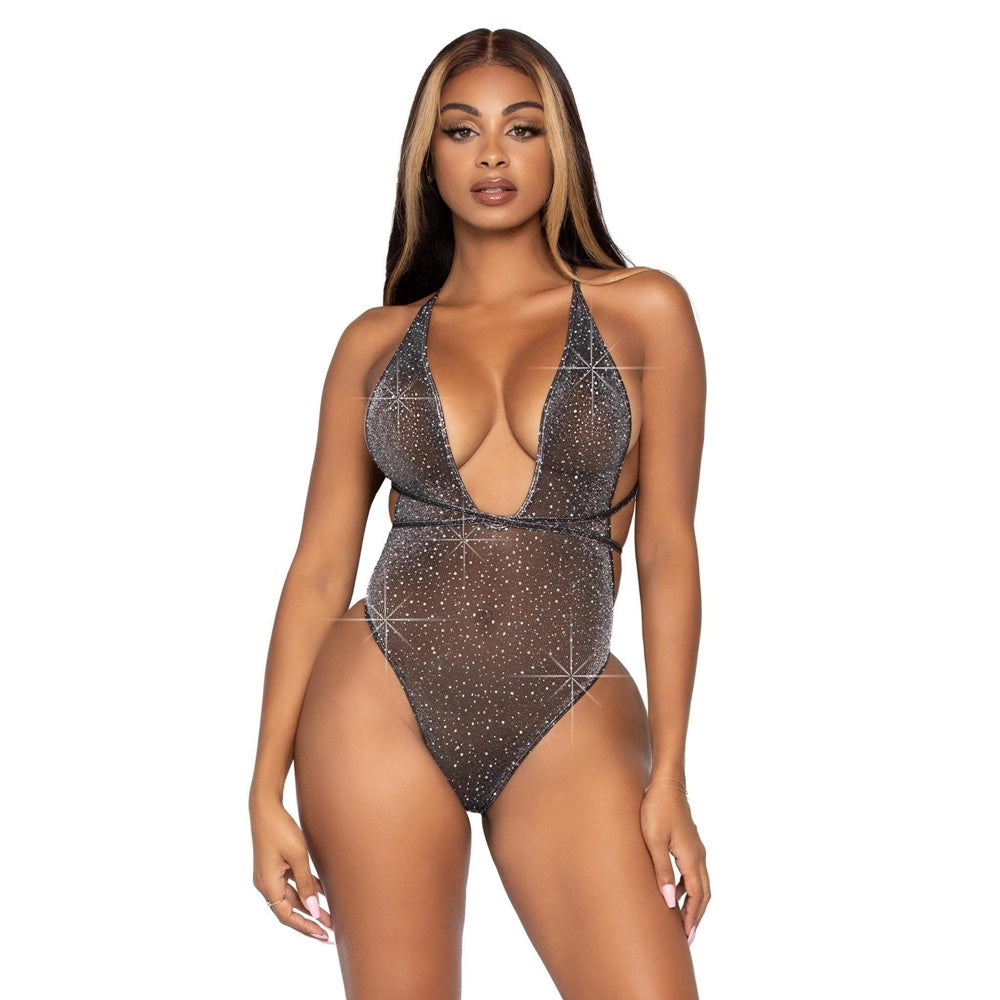 Leg Avenue【水鑽深V連身內衣】Convertible Plunging Rhinestone Teddy