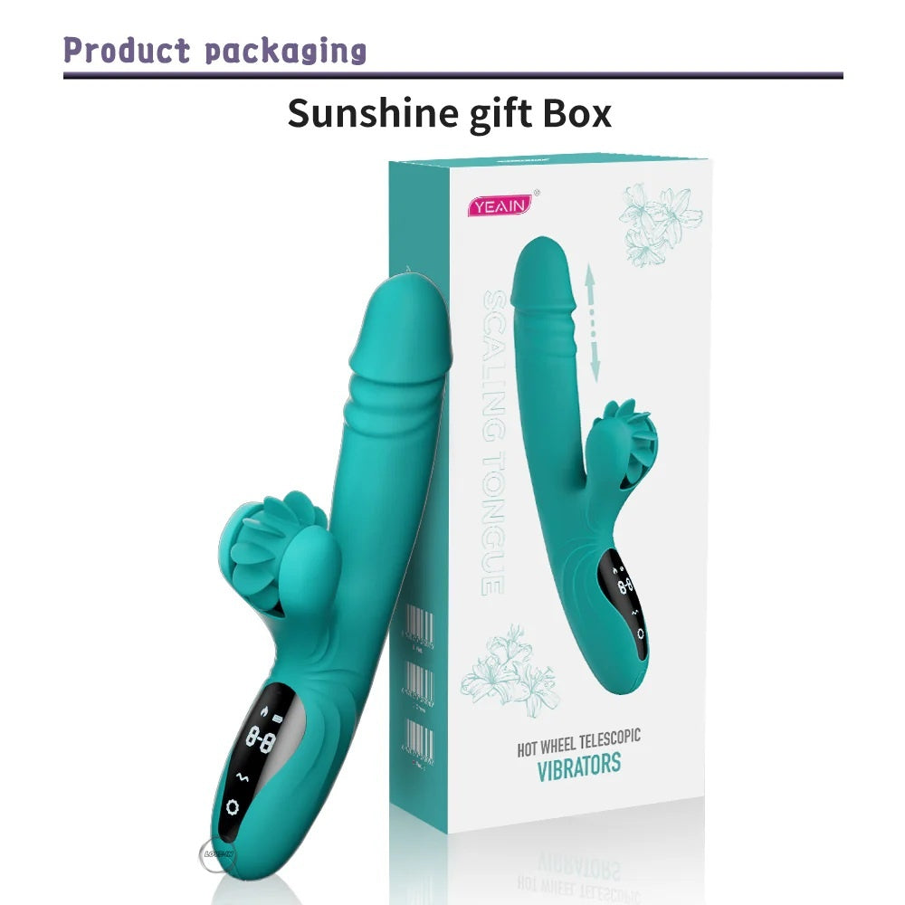 YEAIN【夜櫻-風火輪舌舔高頻伸縮自慰棒】Hot wheel telescoplc vibrators tongue licking high frequency retraction female masturbation stick