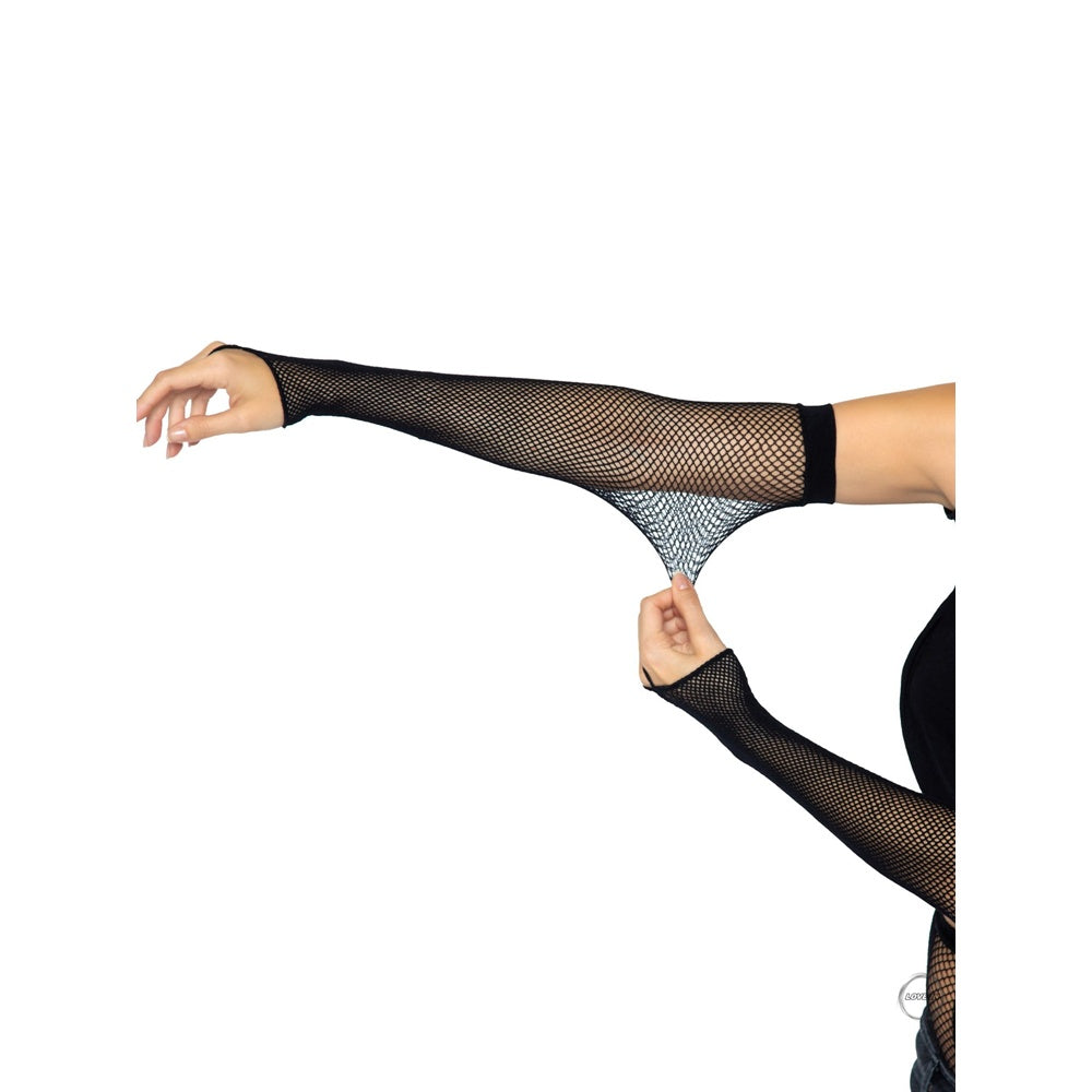 Leg Avenue【角色扮演-魚網長臂手套】Fishnet Arm Warmer Gloves With Finger Loop