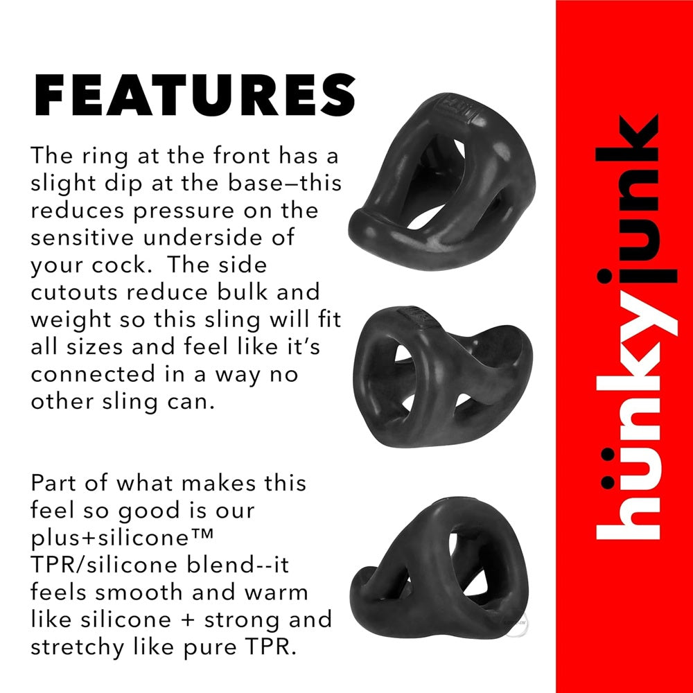 hünkyjunk【混合式矽膠增強淚滴形持久環】Slingshot Silicone 3 Ring Teardrop Cock Ring