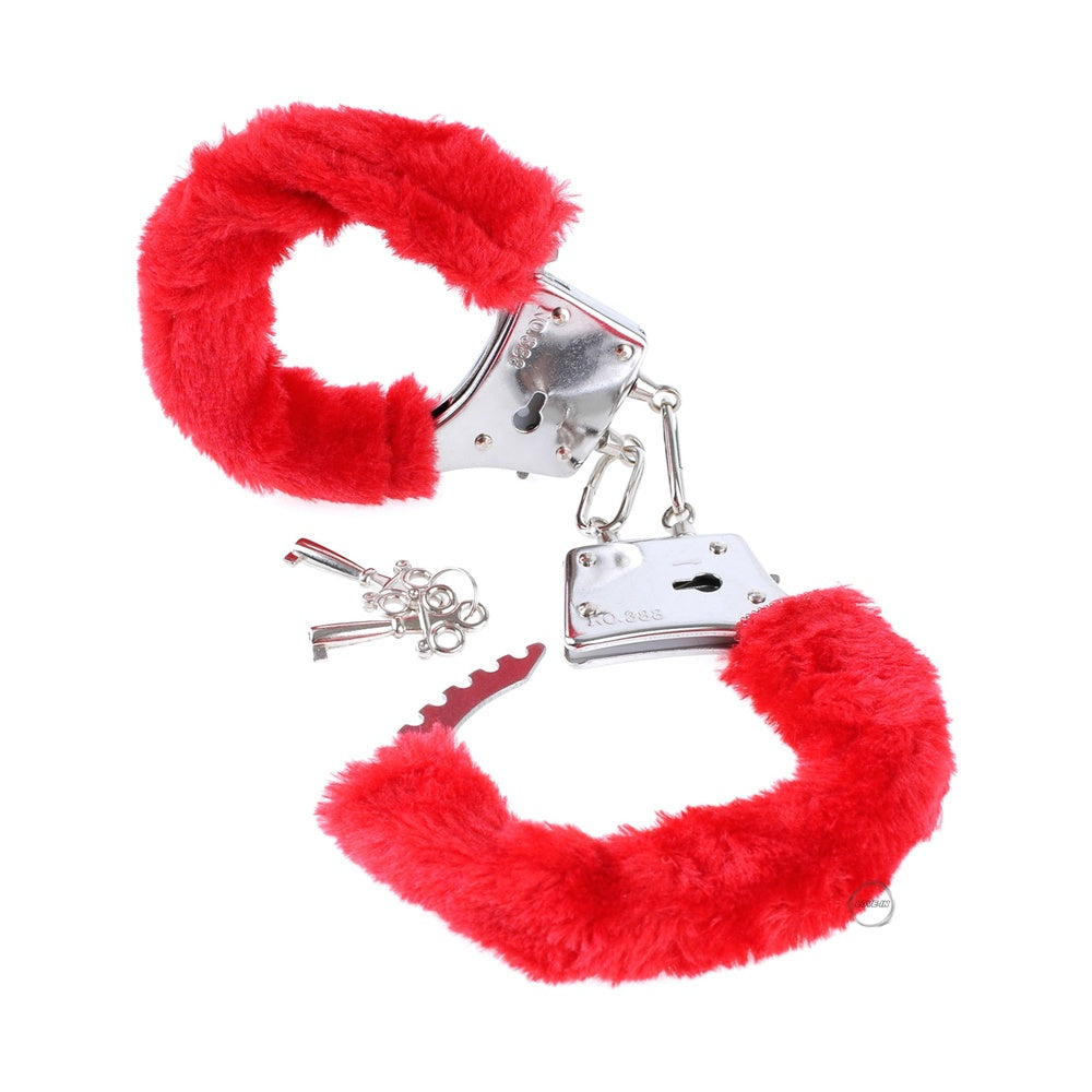 Pipedream【初學者毛毛套金屬手扣-紅色】Fetish Fantasy Series-Beginner's Furry Cuffs-Red