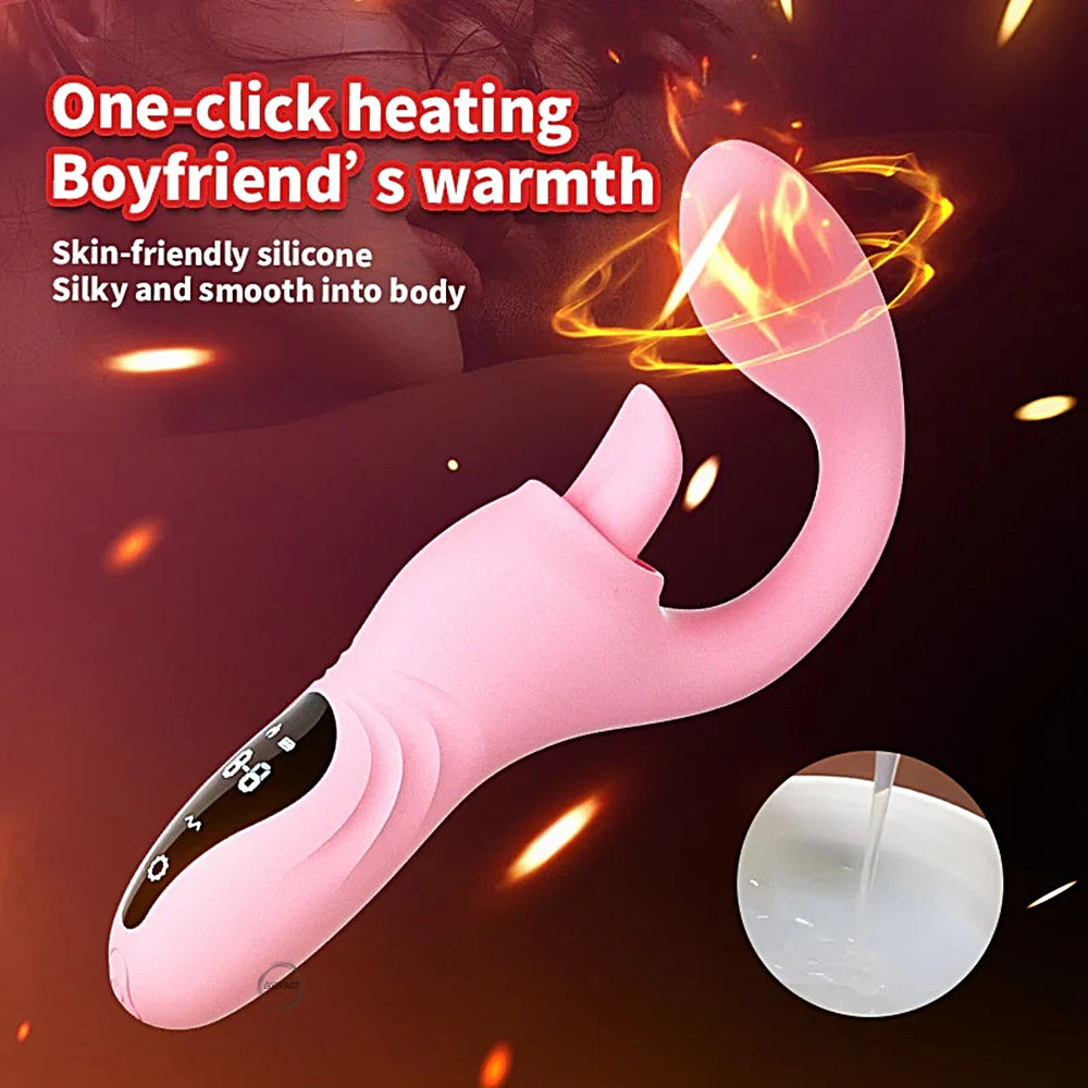 YEAIN【夜櫻-月半彎甜舌震動棒】Half Curved Sweet Tongue G-Spot Heating Vibrator