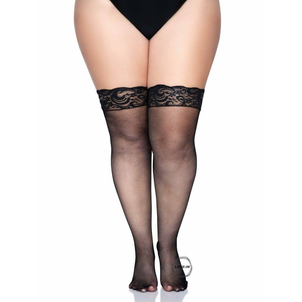 Leg Avenue【性感大腿喱士花邊誘惑微魚網絲襪】Pia Plus Micro Net Thigh Highs