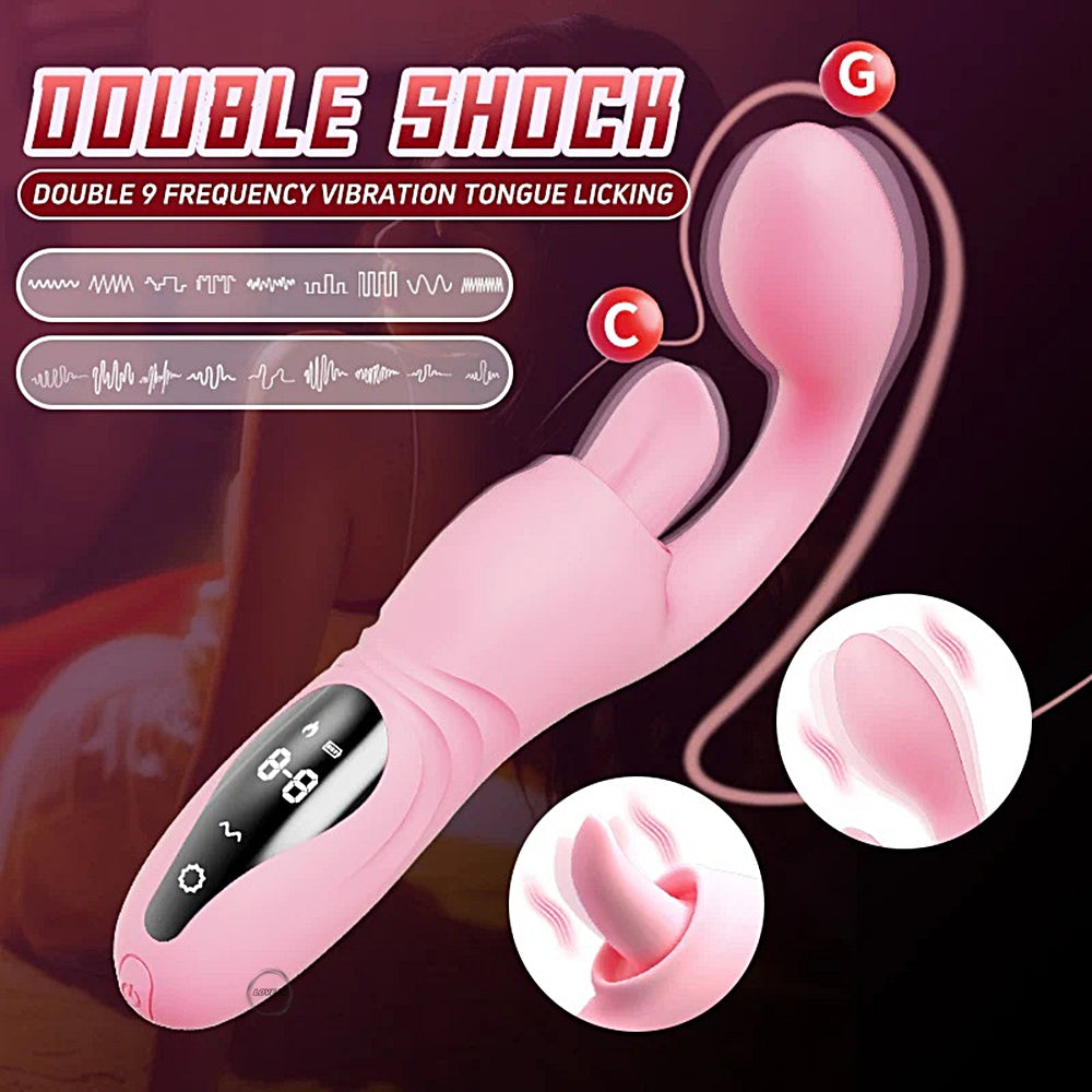 YEAIN【夜櫻-月半彎甜舌震動棒】Half Curved Sweet Tongue G-Spot Heating Vibrator