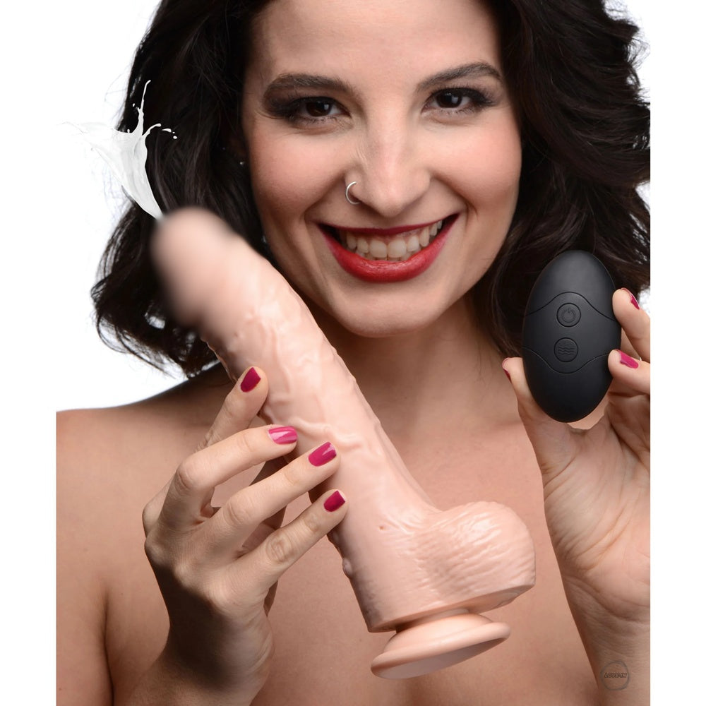 XR Brands【遙控噴射精液震動陽具-8.5 吋】Loadz 8.5 Inch Vibrating Squirting Dildo W- Remote