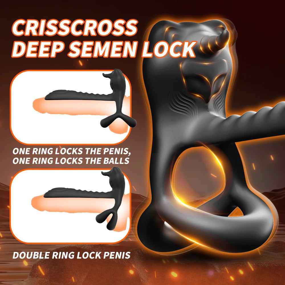 YEAIN【夜櫻-牛魔王12 頻震動鎖精環】Bull Demon King Lock Essence Vibration Ring