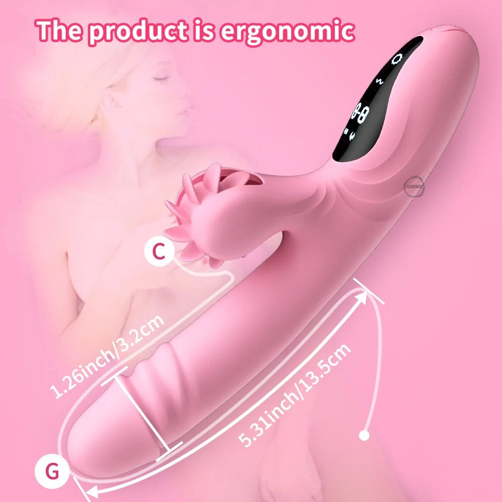 YEAIN【夜櫻-風火輪舌舔高頻伸縮自慰棒】Hot wheel telescoplc vibrators tongue licking high frequency retraction female masturbation stick