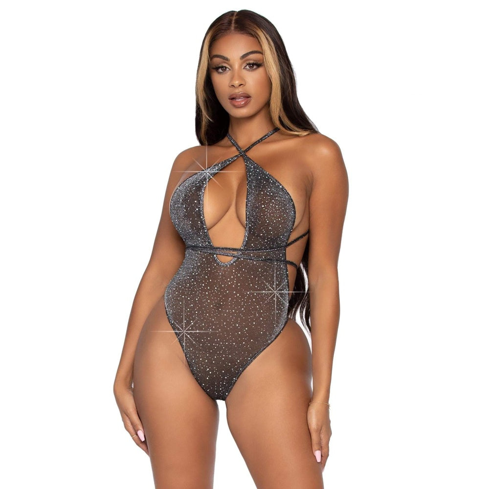 Leg Avenue【水鑽深V連身內衣】Convertible Plunging Rhinestone Teddy