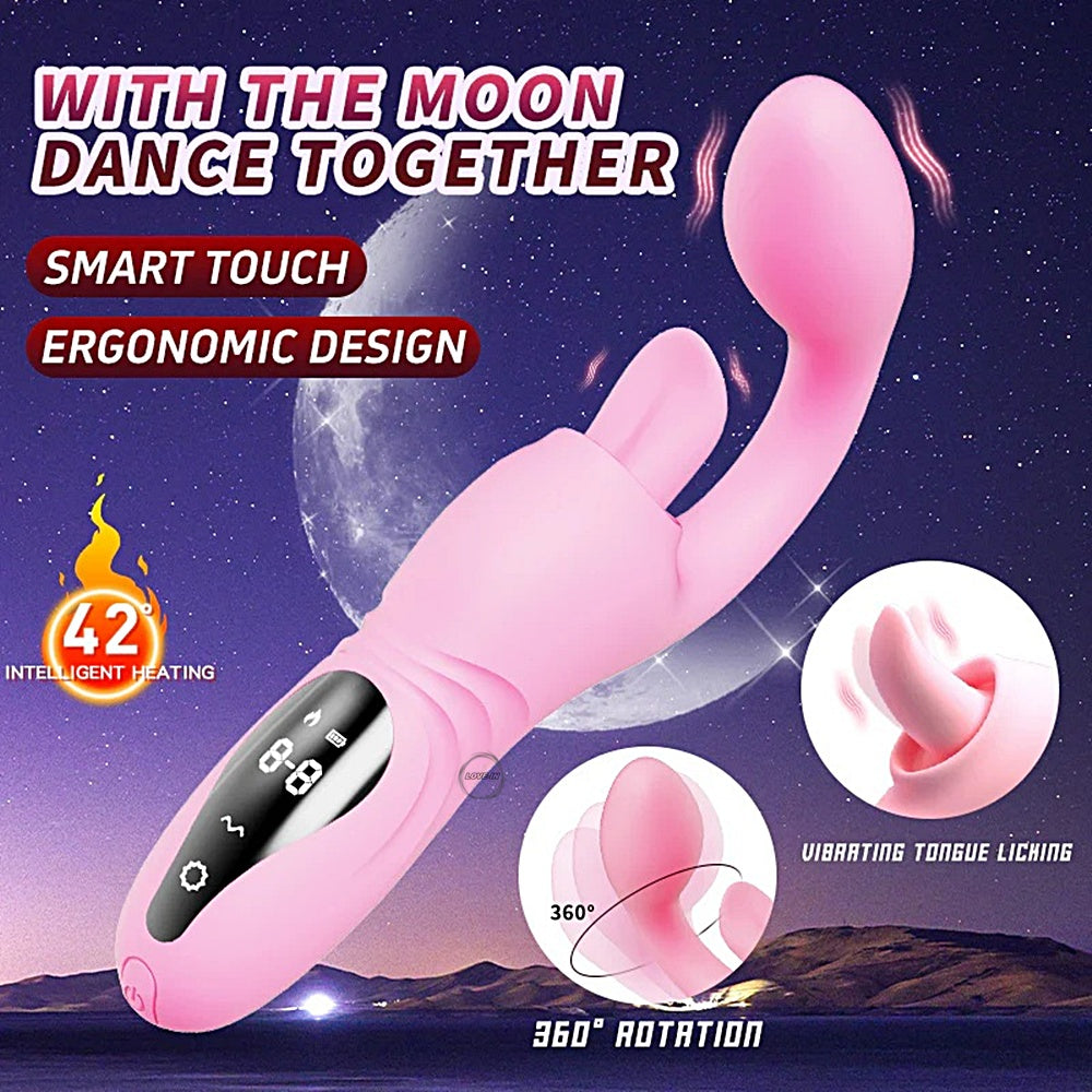 YEAIN【夜櫻-月半彎甜舌震動棒】Half Curved Sweet Tongue G-Spot Heating Vibrator