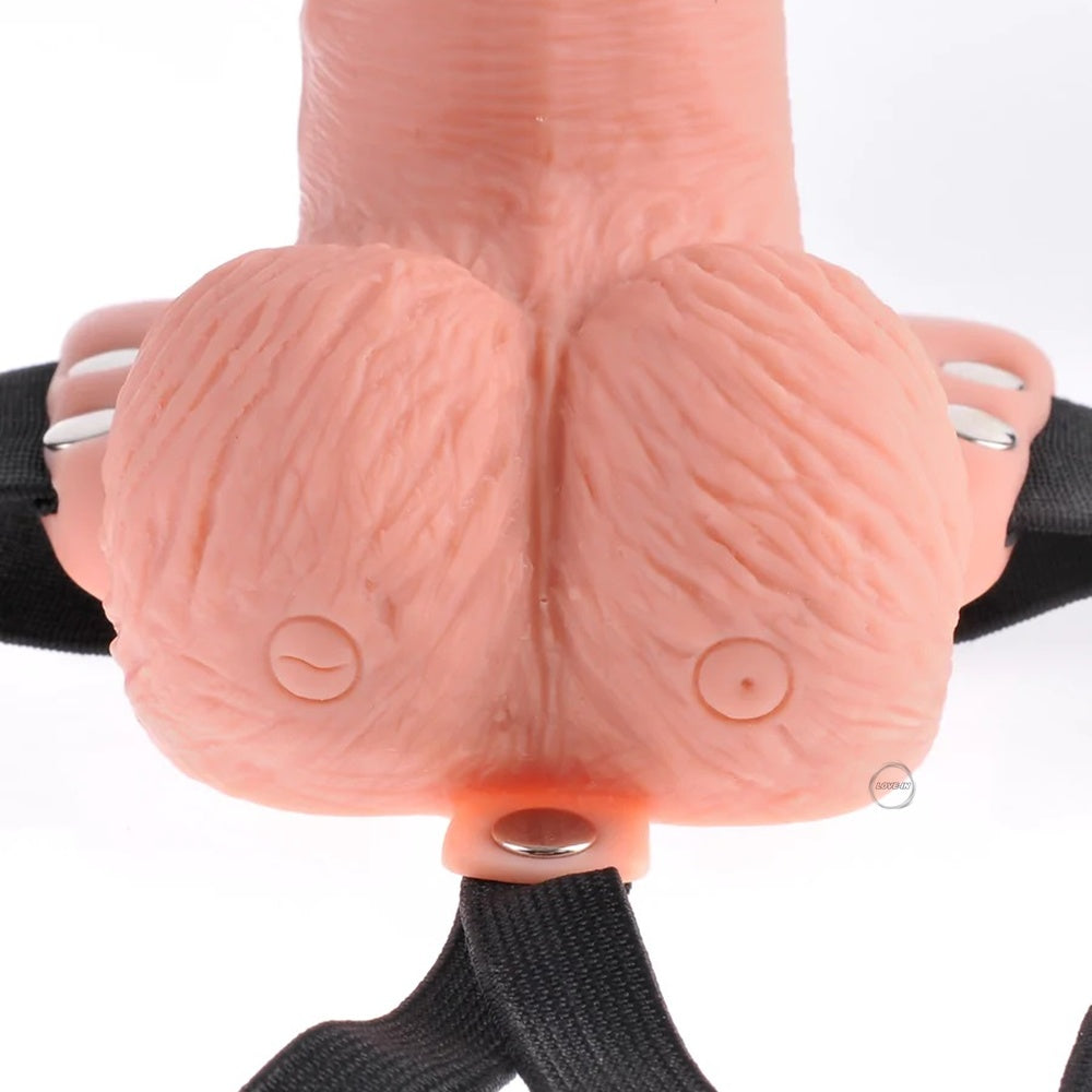 Pipedream【栩栩如生｜USB充電｜無線遙控｜10 頻強烈震動｜穿戴式中空棒】6" Rechargeable Vibrating Hollow Strap-On Dildo with Remote