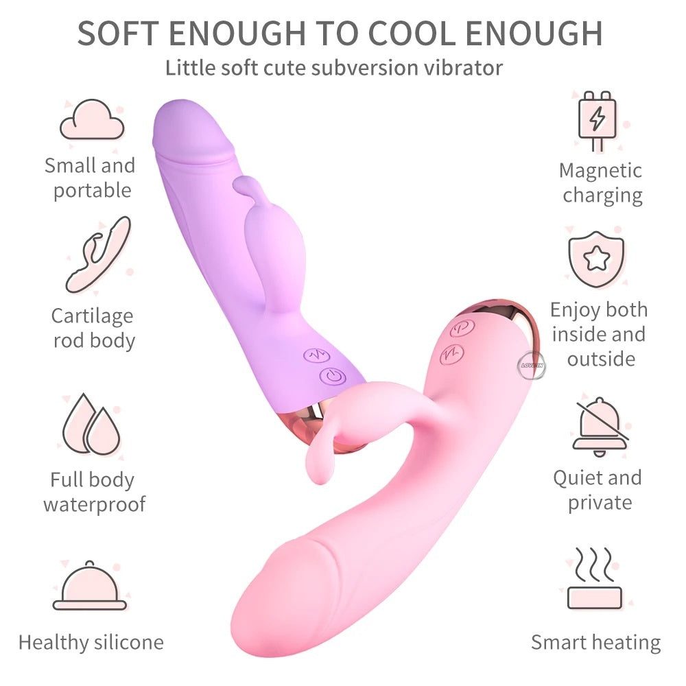 YEAIN【夜櫻－小軟萌一代-可愛智能加熱兔仔震動棒】Cute intelligent heating dildo rabbit vibrator