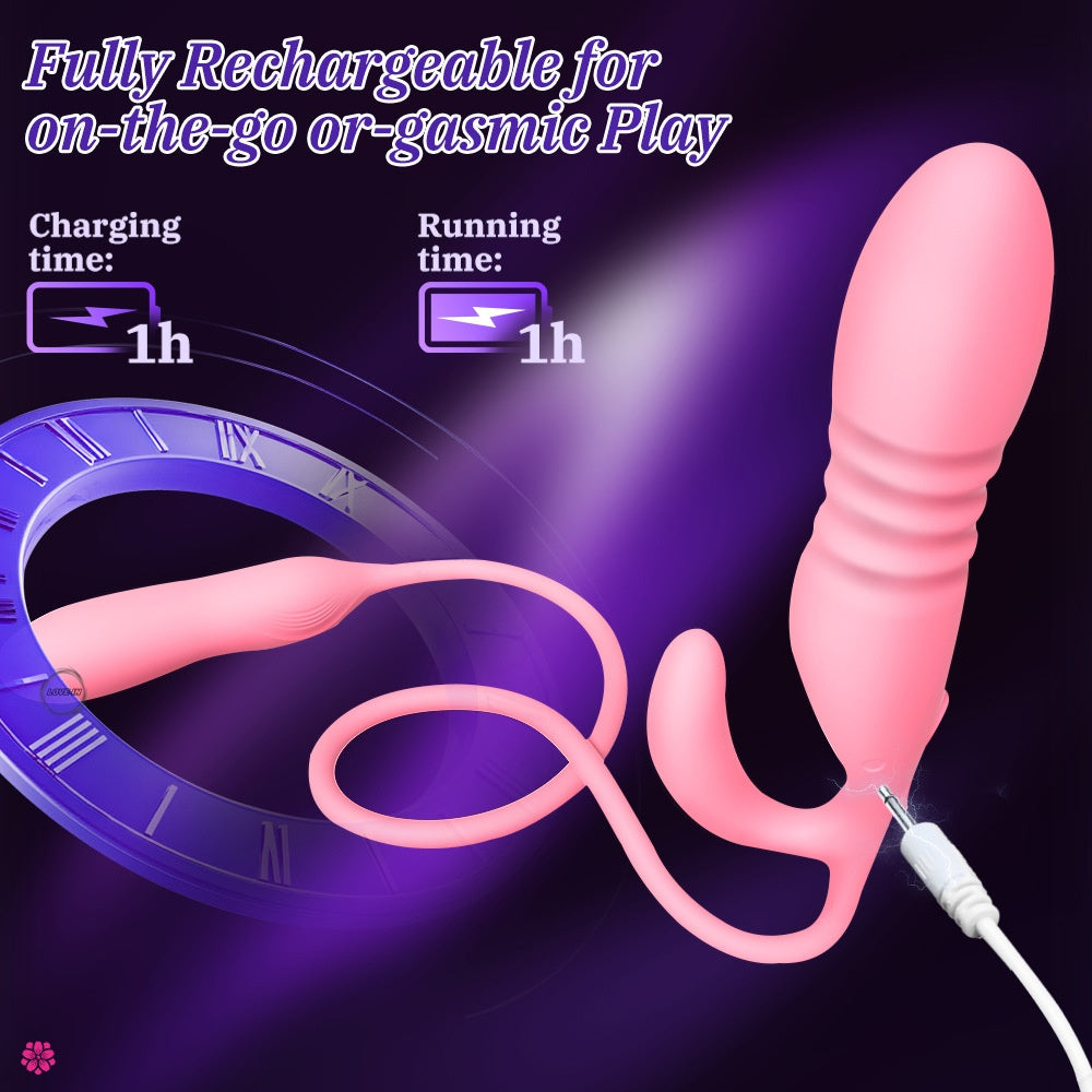 YEAIN【夜櫻-情趣雙頭推力震動棒-配遙控】AMOROUS ROD – Thrusting Duoble Headed Vibrator
