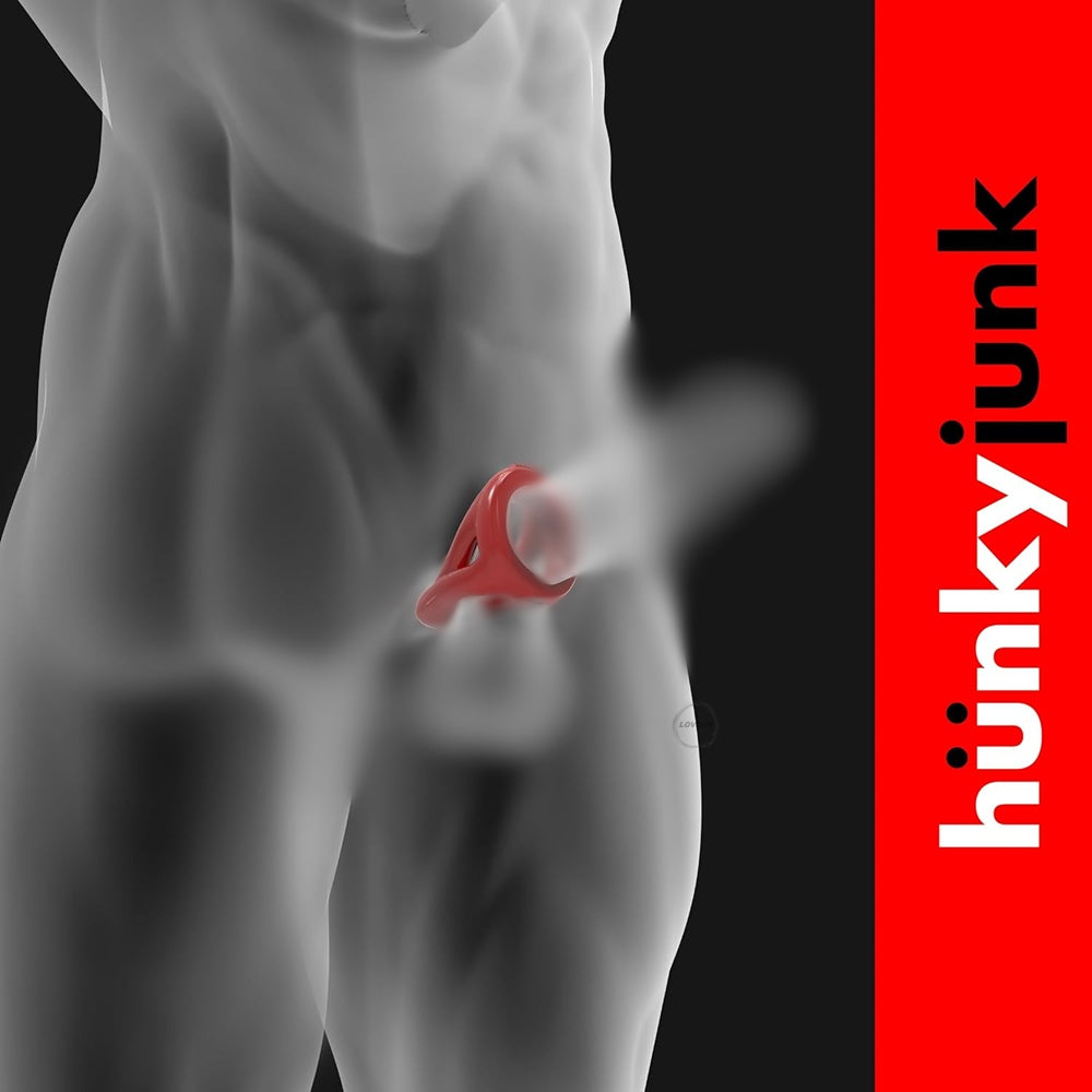 hünkyjunk【混合式矽膠增強淚滴形持久環】Slingshot Silicone 3 Ring Teardrop Cock Ring