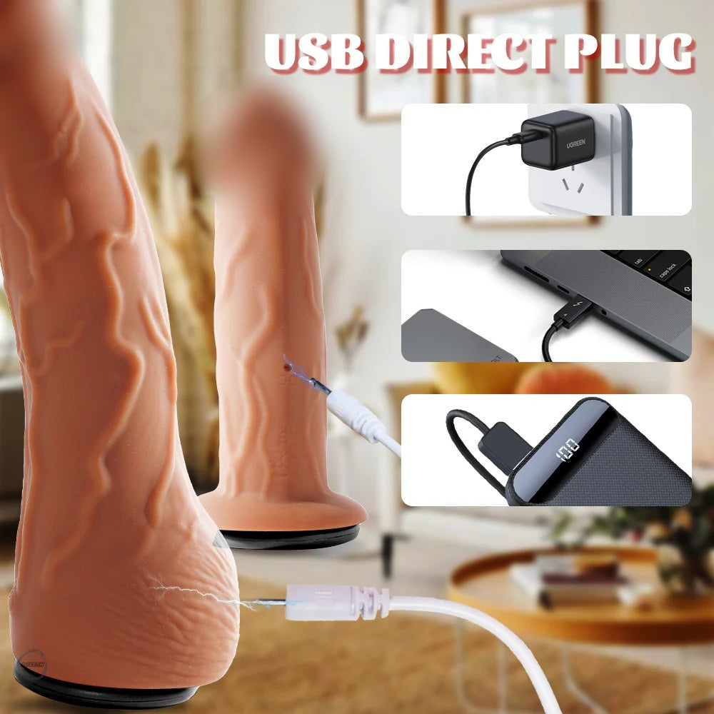 YEAIN【穿戴式雙頭高仿真按摩棒-震動伸縮-專為女同志設計】Wearable Double Dildos with vibrating telescoping for lesbian