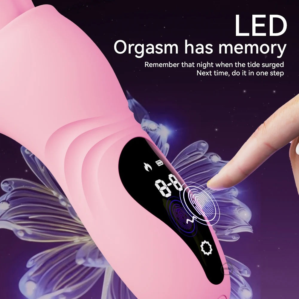 YEAIN【夜櫻-月半彎甜舌震動棒】Half Curved Sweet Tongue G-Spot Heating Vibrator