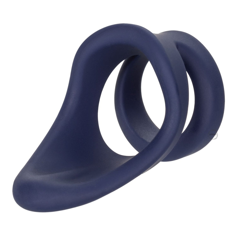 CalExotics【增強耐力｜提高勃起｜挑逗會陰｜彈性雙支撐環】Viceroy Perineum Dual Ring Silicone Cock Ring