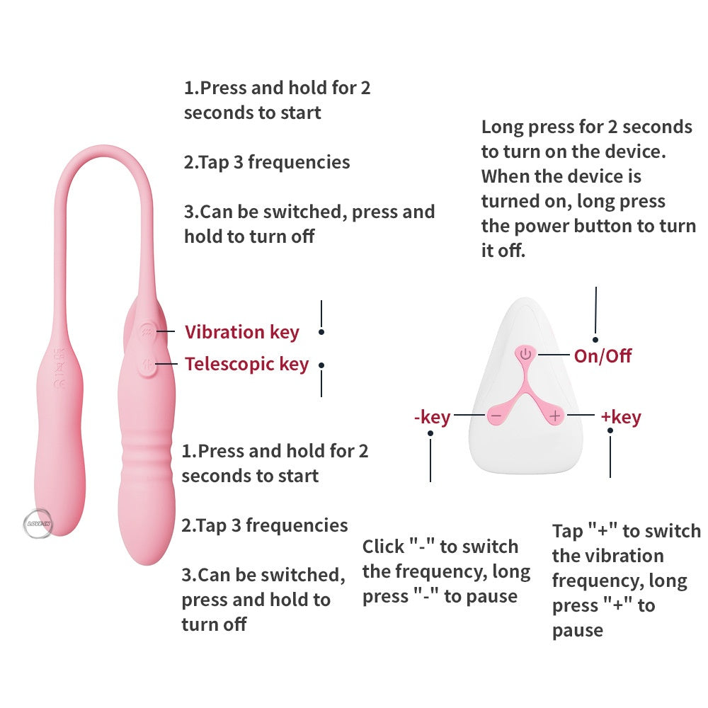 YEAIN【夜櫻-情趣雙頭推力震動棒-配遙控】AMOROUS ROD – Thrusting Duoble Headed Vibrator