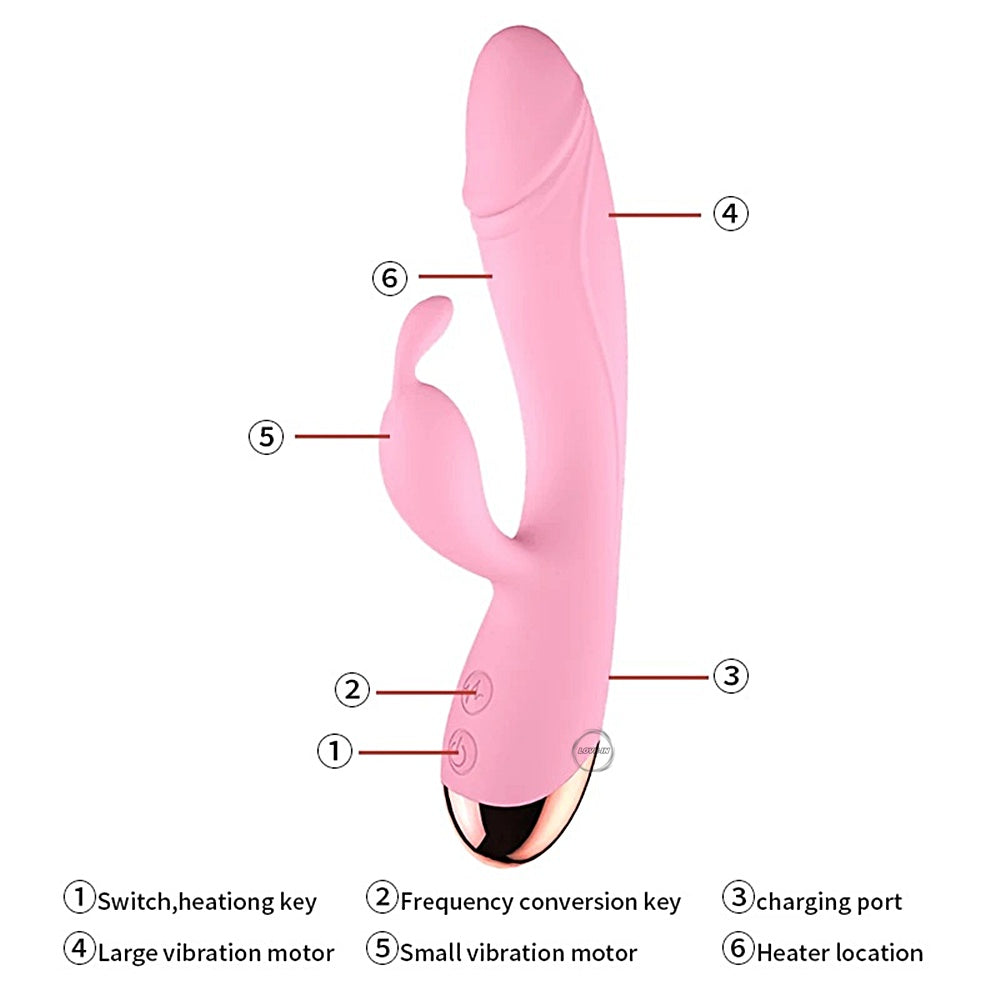 YEAIN【夜櫻－小軟萌一代-可愛智能加熱兔仔震動棒】Cute intelligent heating dildo rabbit vibrator