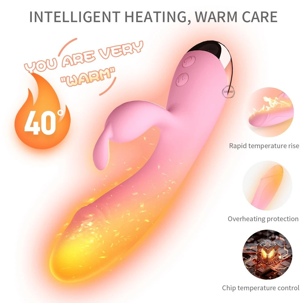 YEAIN【夜櫻－小軟萌一代-可愛智能加熱兔仔震動棒】Cute intelligent heating dildo rabbit vibrator