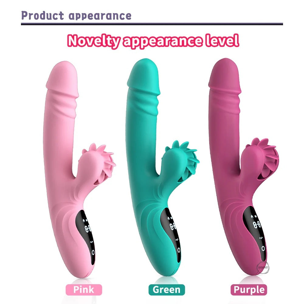 YEAIN【夜櫻-風火輪舌舔高頻伸縮自慰棒】Hot wheel telescoplc vibrators tongue licking high frequency retraction female masturbation stick