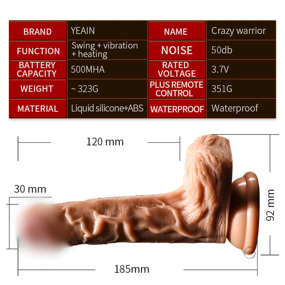 YEAIN【夜櫻-小魔王-無線遙控加溫搖擺震動逼真按摩棒 】 Little devil swing vibration heating realistic dildo