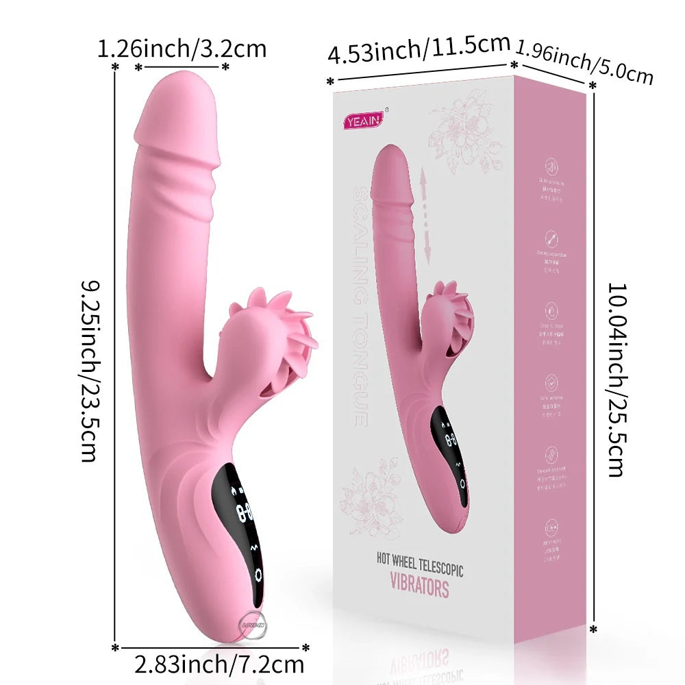YEAIN【夜櫻-風火輪舌舔高頻伸縮自慰棒】Hot wheel telescoplc vibrators tongue licking high frequency retraction female masturbation stick