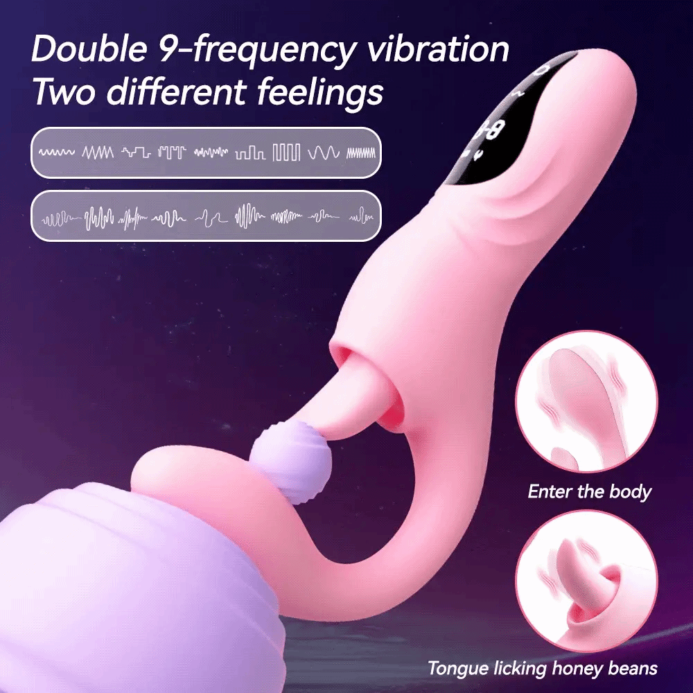 YEAIN【夜櫻-月半彎甜舌震動棒】Half Curved Sweet Tongue G-Spot Heating Vibrator
