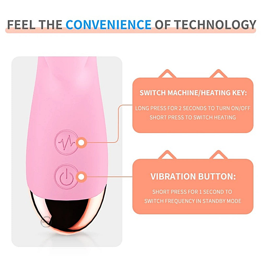 YEAIN【夜櫻－小軟萌一代-可愛智能加熱兔仔震動棒】Cute intelligent heating dildo rabbit vibrator