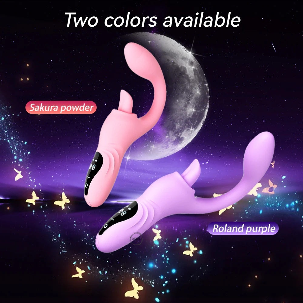 YEAIN【夜櫻-月半彎甜舌震動棒】Half Curved Sweet Tongue G-Spot Heating Vibrator