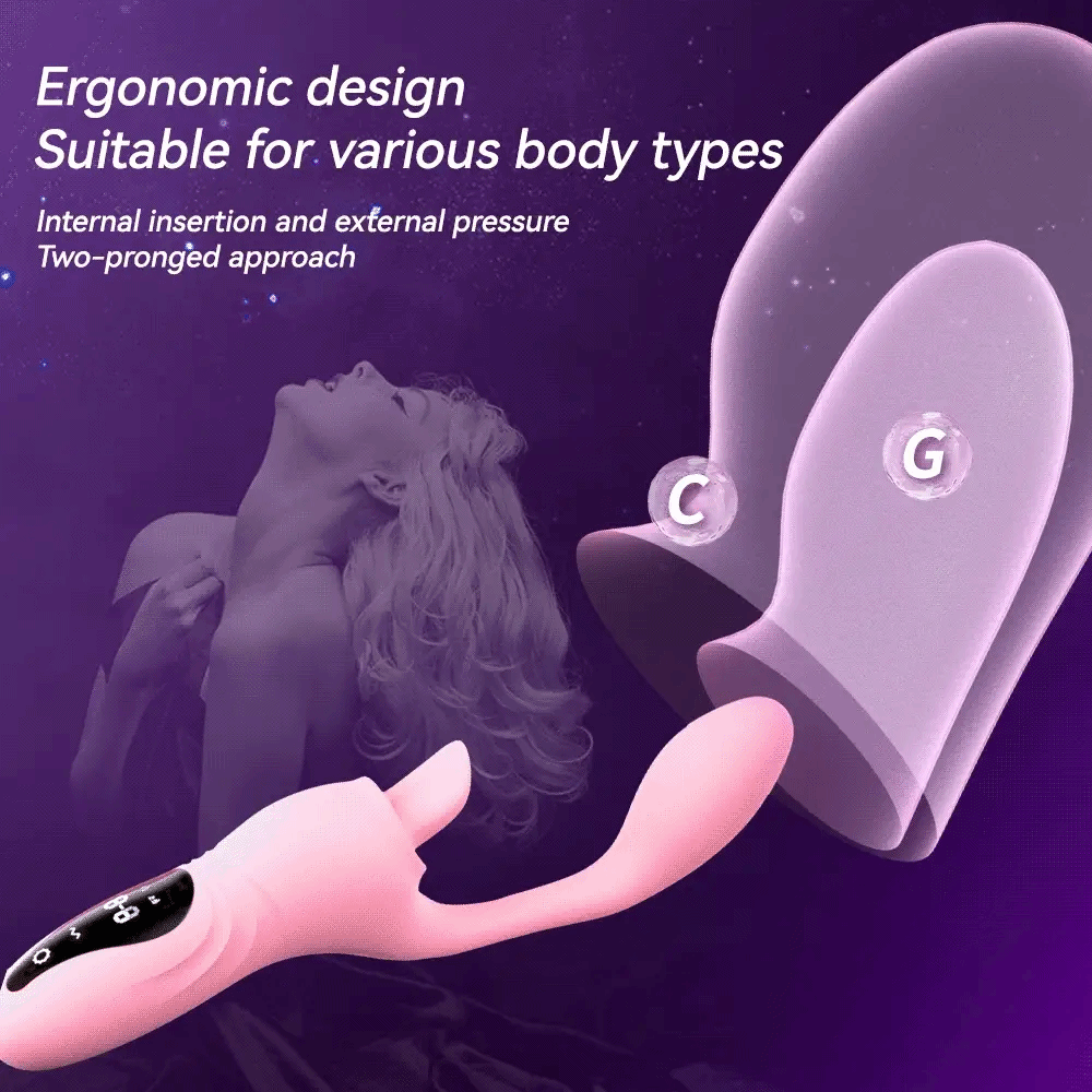 YEAIN【夜櫻-月半彎甜舌震動棒】Half Curved Sweet Tongue G-Spot Heating Vibrator