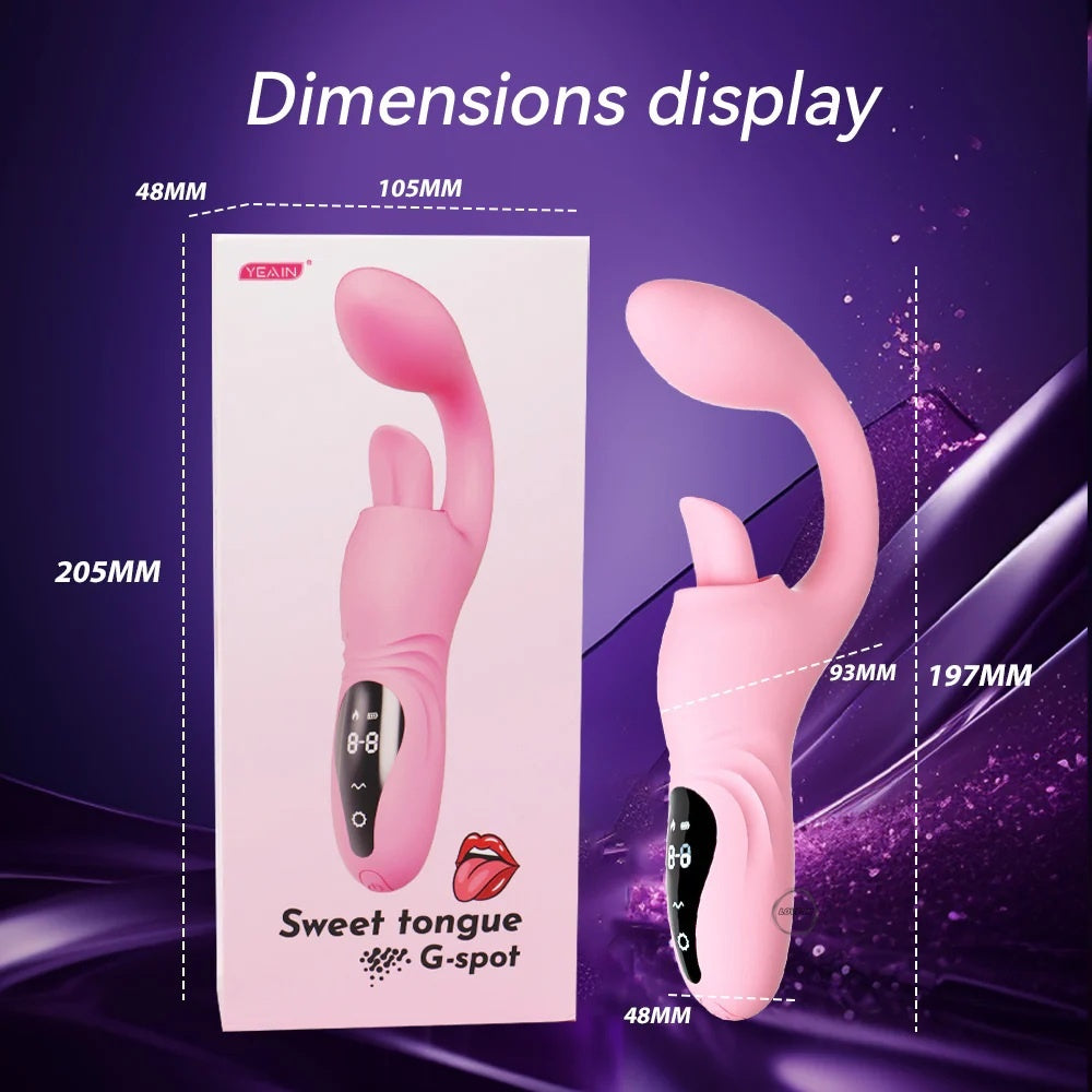 YEAIN【夜櫻-月半彎甜舌震動棒】Half Curved Sweet Tongue G-Spot Heating Vibrator
