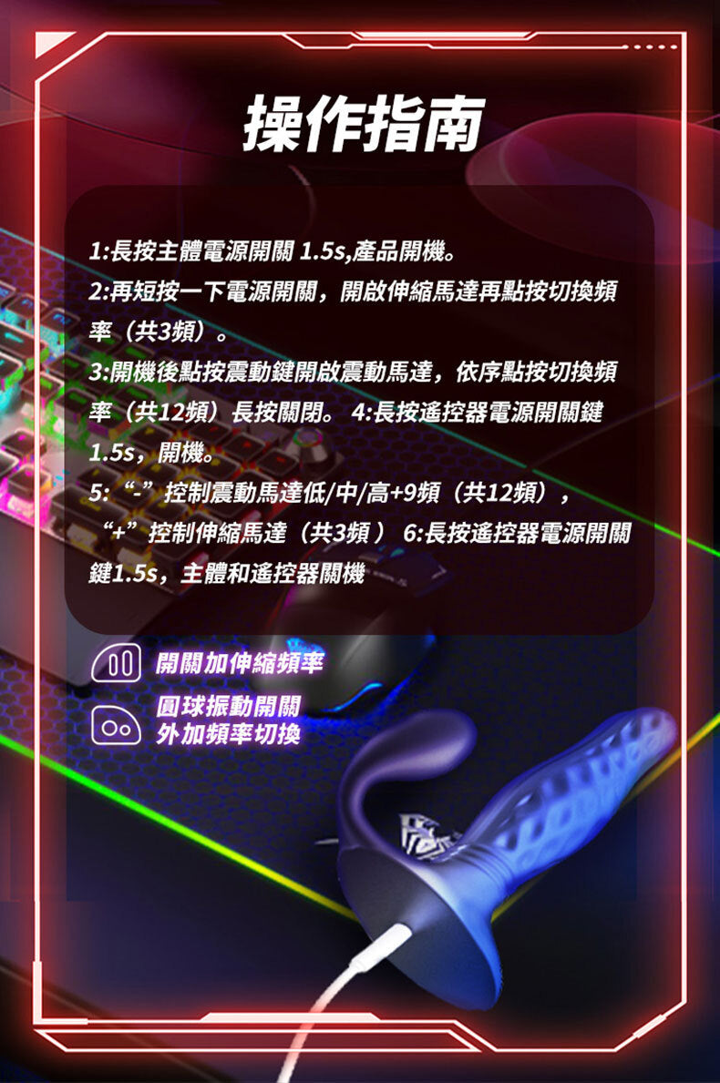 YEAIN【金剛鑽肛塞｜鑽木般伸縮｜一點一點的挺進最深處】Diamond drill butt anal plug vibrator with romove control