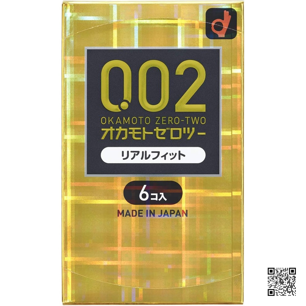 Okamoto【岡本 0.02 完全貼身 – 6片】オカモト ゼロツー 0.02ミリ リアルフィット 6個入り