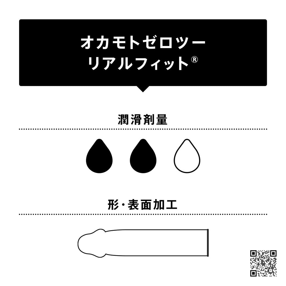 Okamoto【岡本 0.02 完全貼身 – 6片】オカモト ゼロツー 0.02ミリ リアルフィット 6個入り