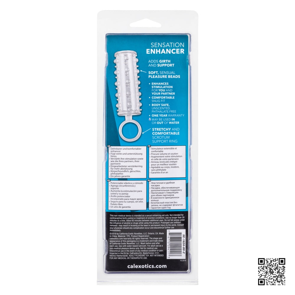 CalExotics【增粗｜增強耐力｜珠子增強磨擦｜快感增強套-透明】Sensation Enhancer